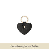 Schlüsselanhänger Herz genarbtes Leder | Schwarz & Gold von MERSOR Studio | Geschenke bei MERSOR