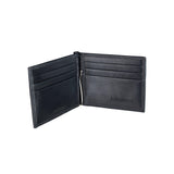 Geldbörse Herren mit Geldscheinklammer und Gravur - schwarz | MERSOR