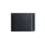 Geldbörse schwarz für Herren mit Initialen und Geldscheinklammer - schwarz | MERSOR