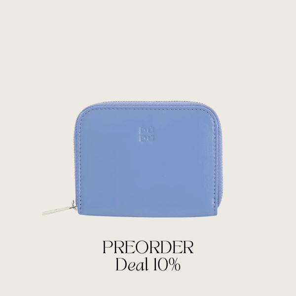 Mini Wallet | Sky Blue & Silber – Vorbestellung