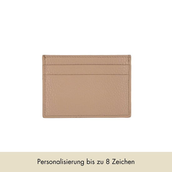 Kartenhalter Genarbtes Leder | Beige