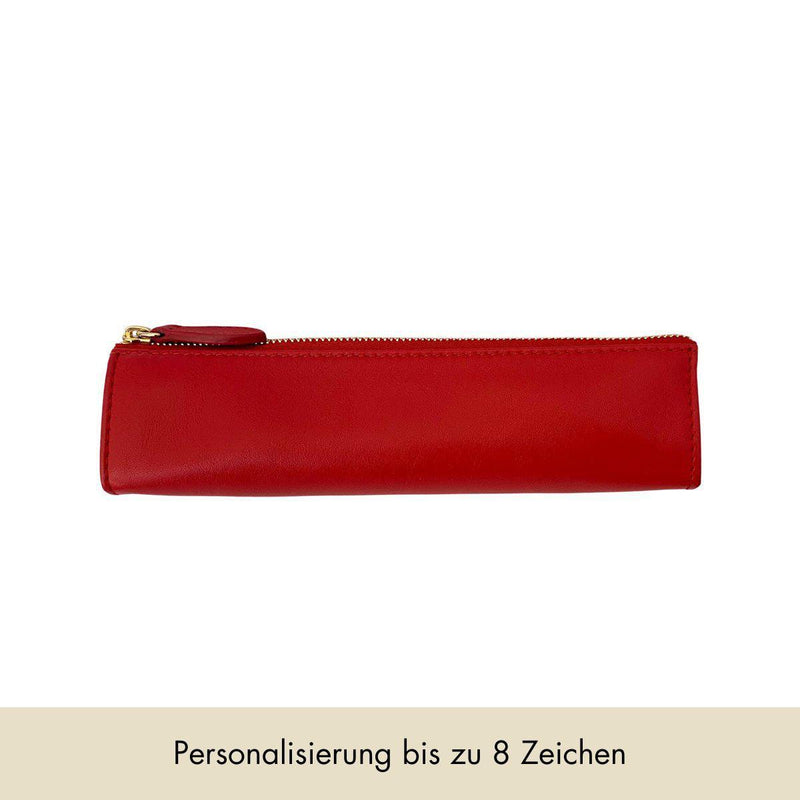 Leder Stiftetasche als Geschenk für Lehrer und Studenten mit kostenloser Prägung - Scarlet & Gold | MERSOR