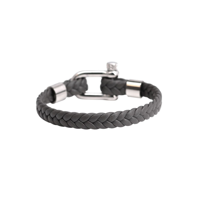 Nautical Herren Lederarmband | Grau